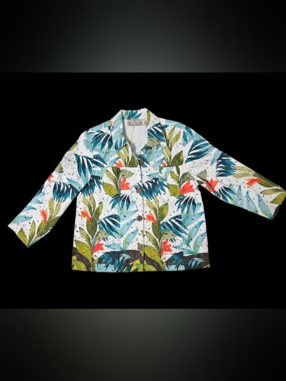 Life Style XL Tropical Paradise Jacket Button Down Front